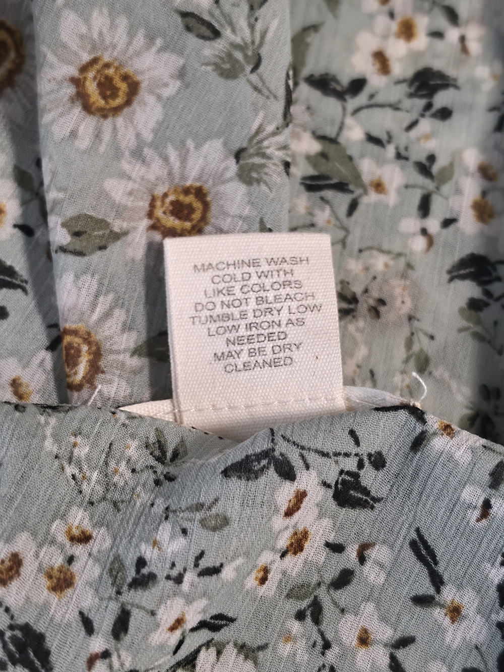 Altar’d State Floral Sage Green Chiffon Ruffle Front Duster Top Size M - Picture 6 of 7